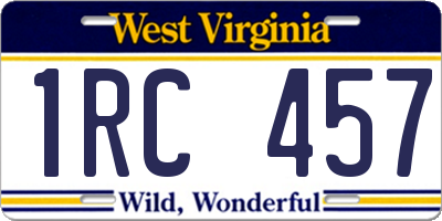 WV license plate 1RC457