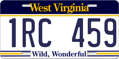 WV license plate 1RC459