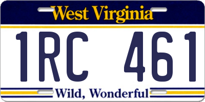 WV license plate 1RC461