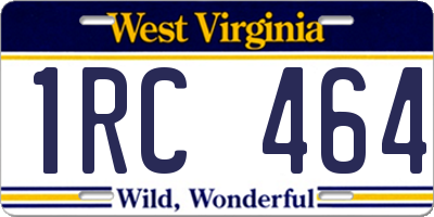 WV license plate 1RC464