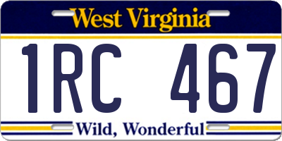 WV license plate 1RC467