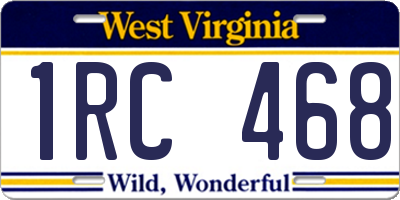 WV license plate 1RC468