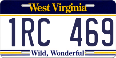 WV license plate 1RC469