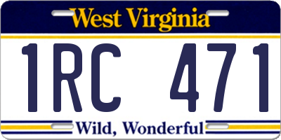 WV license plate 1RC471