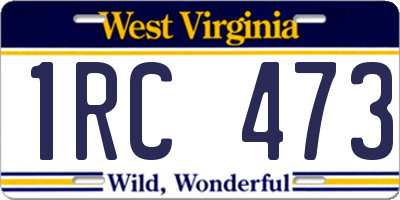 WV license plate 1RC473