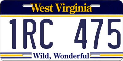 WV license plate 1RC475