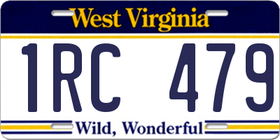 WV license plate 1RC479