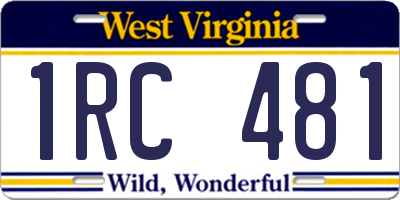 WV license plate 1RC481