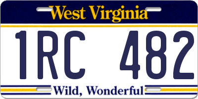 WV license plate 1RC482