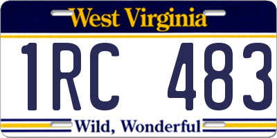 WV license plate 1RC483