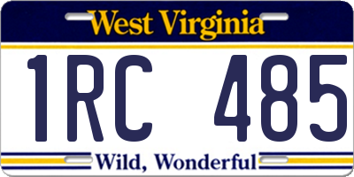 WV license plate 1RC485