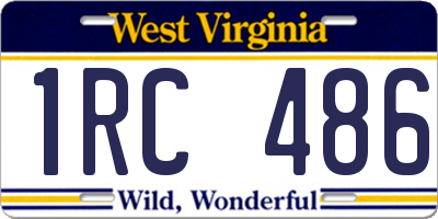 WV license plate 1RC486