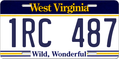 WV license plate 1RC487