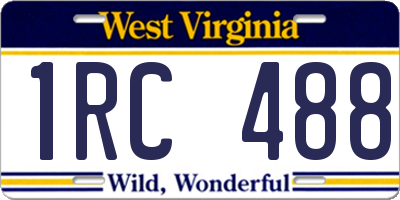 WV license plate 1RC488