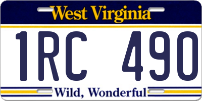 WV license plate 1RC490