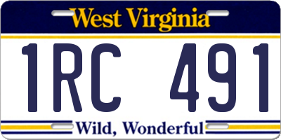 WV license plate 1RC491