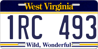 WV license plate 1RC493