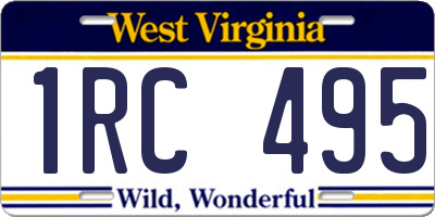 WV license plate 1RC495