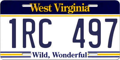 WV license plate 1RC497