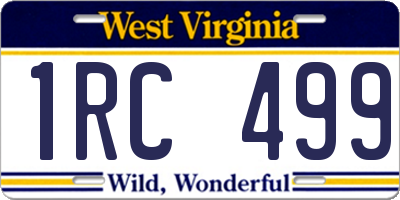 WV license plate 1RC499