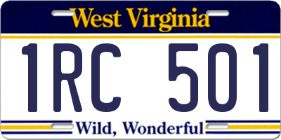 WV license plate 1RC501