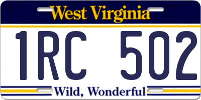 WV license plate 1RC502