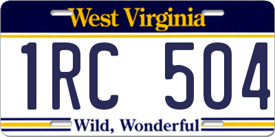 WV license plate 1RC504