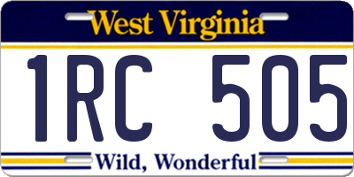 WV license plate 1RC505