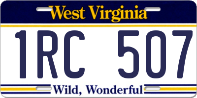 WV license plate 1RC507