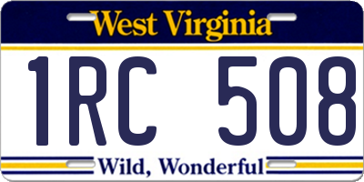 WV license plate 1RC508