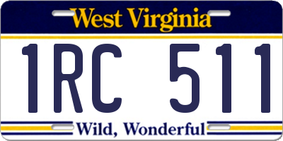 WV license plate 1RC511