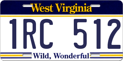 WV license plate 1RC512