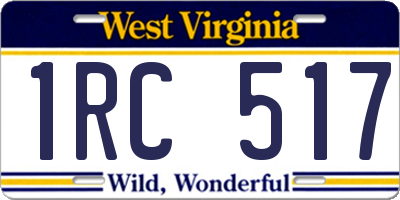 WV license plate 1RC517
