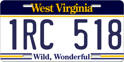 WV license plate 1RC518