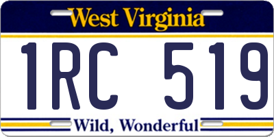 WV license plate 1RC519