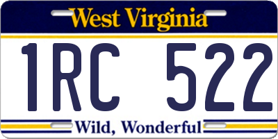 WV license plate 1RC522