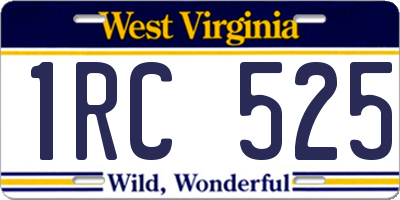WV license plate 1RC525
