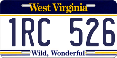 WV license plate 1RC526