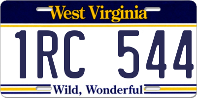 WV license plate 1RC544