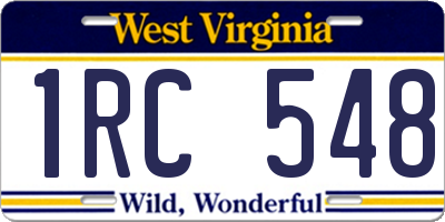 WV license plate 1RC548