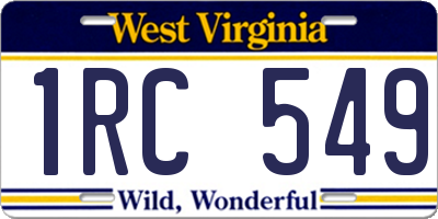 WV license plate 1RC549