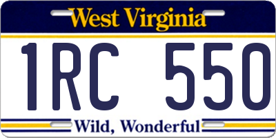 WV license plate 1RC550