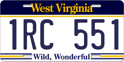 WV license plate 1RC551