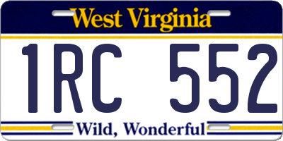 WV license plate 1RC552