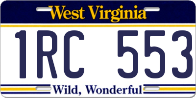 WV license plate 1RC553