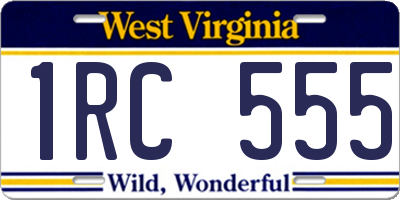 WV license plate 1RC555