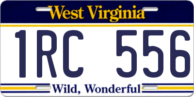 WV license plate 1RC556