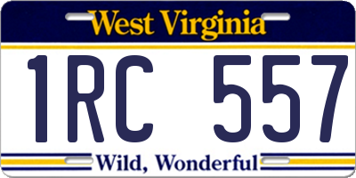 WV license plate 1RC557