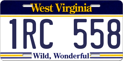 WV license plate 1RC558