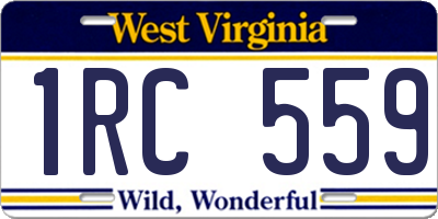 WV license plate 1RC559